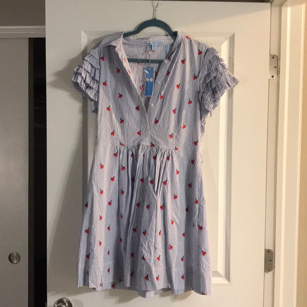 Draper James cherry orchard ruffle shirtdress